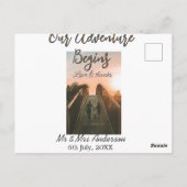 Unser Abenteuer beginnt Foto Liebe & Danke Postkarte (Rückseite)