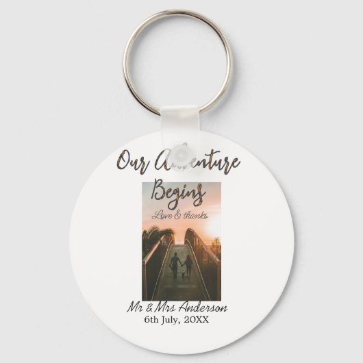 Unser Abenteuer beginnt Foto Liebe & Danke Schlüsselanhänger (Vorderseite)