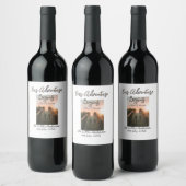 Unser Abenteuer beginnt Foto Liebe & Danke Weinetikett (Flaschen)