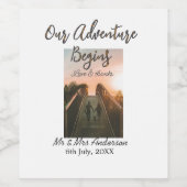 Unser Abenteuer beginnt Foto Liebe & Danke Weinetikett (Einzelnes Label)