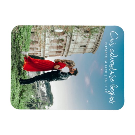 Unser Abenteuer beginnt Foto Save the Date Magnet (Horizontal)