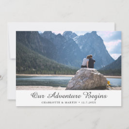 Unser Abenteuer beginnt Foto Speichern Sie die Dat Save The Date