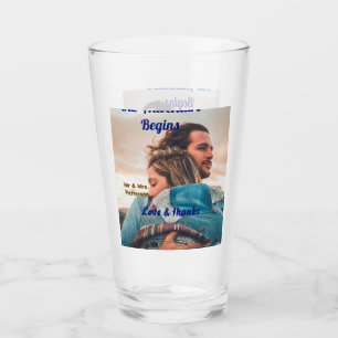 Unser Abenteuer beginnt fügt Paar Foto Liebe & Dan Glas