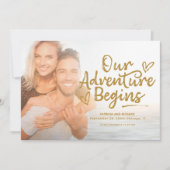 Unser Abenteuer beginnt Hochzeiten speichern das F Einladung (Vorderseite)