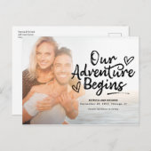 Unser Abenteuer beginnt Hochzeiten speichern das F Postkarte (Vorne/Hinten)