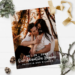 Unser Abenteuer beginnt Hochzeiten speichern das F Postkarte