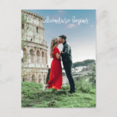 Unser Abenteuer beginnt Hochzeitsfeiern Postkarte (Vorderseite)