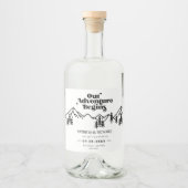 Unser Abenteuer beginnt im Freien Hochzeit retten Alkoholflaschenetikett (Vorderseite)