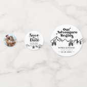 Unser Abenteuer beginnt im Freien Hochzeit retten Konfetti (Vorderseiten)