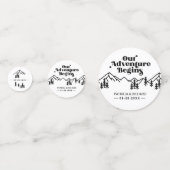 Unser Abenteuer beginnt im Freien Hochzeit retten Konfetti (Rückseiten)