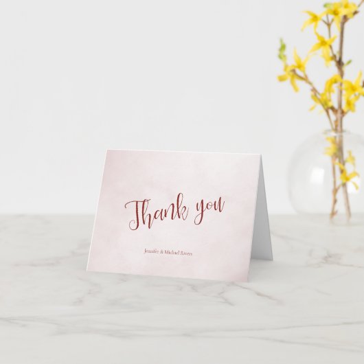 Unser Abenteuer beginnt Maroon-Kalligraphie danke Karte (Gelbe Blume)