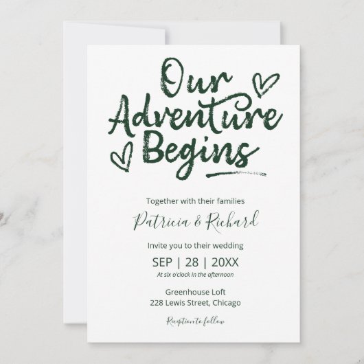 Unser Abenteuer beginnt mit der Einladung zu rusti (Vorderseite)