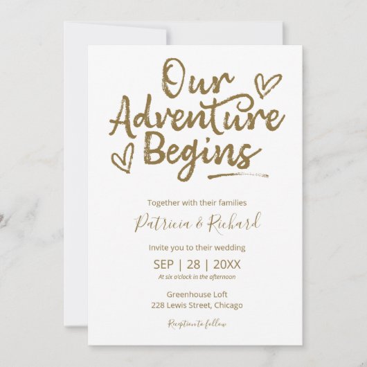 Unser Abenteuer beginnt mit der Einladung zu rusti (Vorderseite)