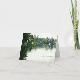 Unser Abenteuer beginnt mit der Hochzeit am Seeufe Dankeskarte