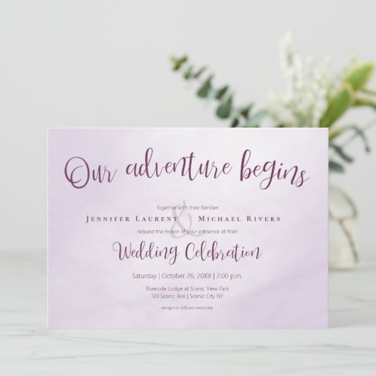 Unser Abenteuer beginnt mit der Hochzeit der Kalli Einladung (Stehend Vorderseite)