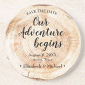 Unser Abenteuer beginnt mit rustikalen Holzkörnern Getränkeuntersetzer (Vorne)