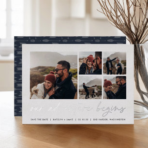 Unser Abenteuer beginnt   Multi-Foto Save the Date Folieneinladung