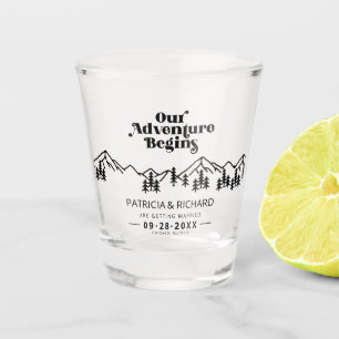 Unser Abenteuer Beginnt Outdoor-Hochzeit Save The  Schnapsglas
