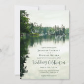 Unser Abenteuer beginnt rustikale Hochzeit am Seeu Einladung (Vorderseite)