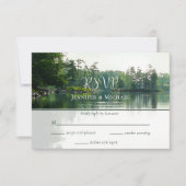 Unser Abenteuer beginnt rustikale Hochzeit am Seeu RSVP Karte (Vorderseite)