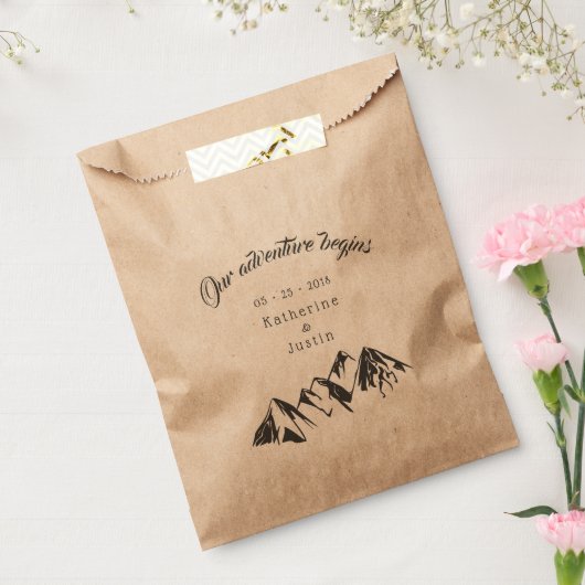 Unser Abenteuer beginnt rustikale Hochzeit Geschenktütchen (Versiegelt)