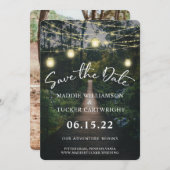 Unser Abenteuer beginnt | Rustikaler Wald Save the Einladung (Vorne/Hinten)