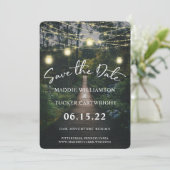 Unser Abenteuer beginnt | Rustikaler Wald Save the Einladung (Stehend Vorderseite)