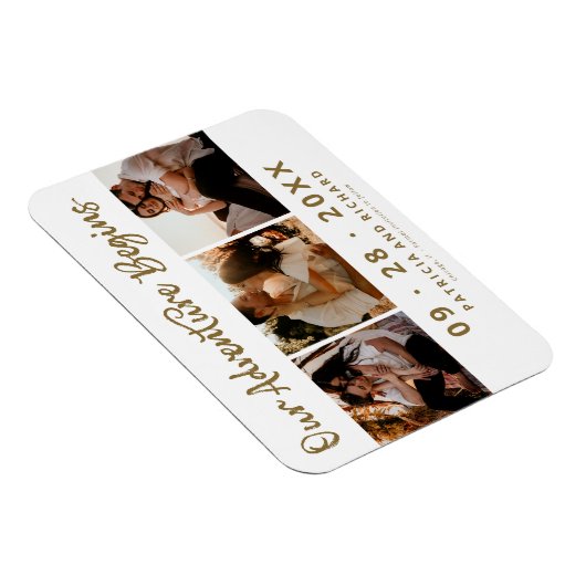 Unser Abenteuer beginnt Save the Date 3 Foto Magne Magnet (Rechte Seite)