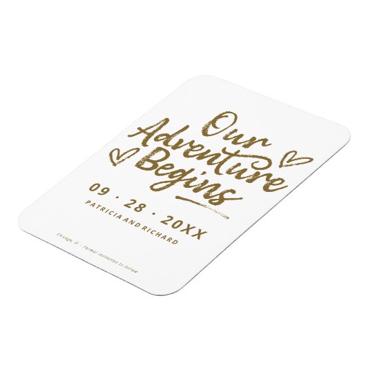 Unser Abenteuer beginnt Save the Date außerhalb de Magnet (Linke Seite)