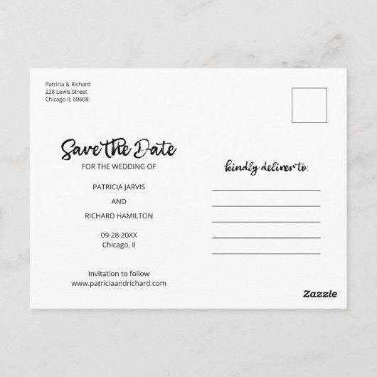 Unser Abenteuer beginnt Save the Date außerhalb de Postkarte (Rückseite)