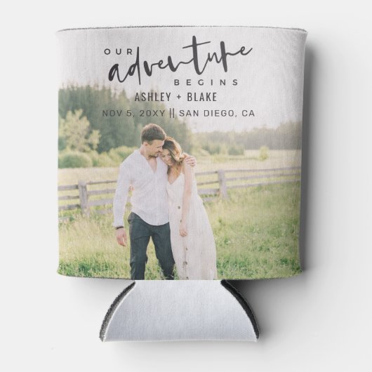 Unser Abenteuer beginnt Skript-Foto Save the Date Dosenkühler (Vorderseite)