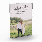 Unser Abenteuer beginnt Skript-Foto Save the Date Fotoblock (Links)