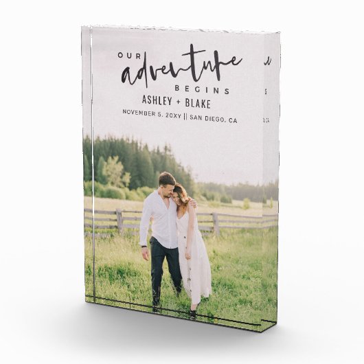 Unser Abenteuer beginnt Skript-Foto Save the Date Fotoblock (Rechts)