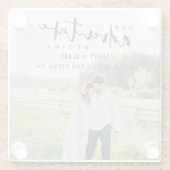 Unser Abenteuer beginnt Skript-Foto Save the Date Glasuntersetzer (Rückseite)