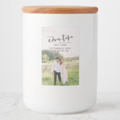 Unser Abenteuer beginnt Skript-Foto Save the Date Lebensmitteletikett (Vorderseite)