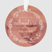 Unser Abenteuer beginnt Verlobt 2025 Ornament (Vorderseite)