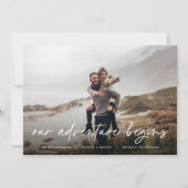 Unser Abenteuer beginnt | VERLOBUNG FOTO Ankündigung (Vorderseite)