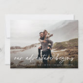 Unser Abenteuer beginnt | Vollständiges Foto Save The Date (Vorderseite)