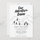 Unser Abenteuer beginnt Waldhochzeit retten den Te Einladung (Vorderseite)