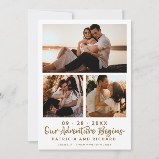 Unser Abenteuer fängt Save the Date 3 Foto an Einladung (Vorderseite)