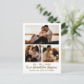Unser Abenteuer fängt Save the Date 3 Foto an Postkarte (Stehend Vorderseite)