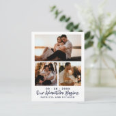 Unser Abenteuer fängt Save the Date 3 Foto an Postkarte (Stehend Vorderseite)