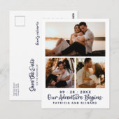 Unser Abenteuer fängt Save the Date 3 Foto an Postkarte (Vorne/Hinten)