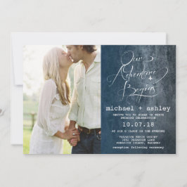 Unser Abenteuer fängt Wedding Einladung mit Foto