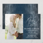 Unser Abenteuer fängt Wedding Einladung mit Foto (Vorne/Hinten)