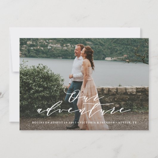 Unser Abenteuer Save the Date Foto Ankündigung (Vorderseite)