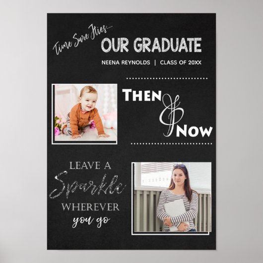 Unser Absolvent | Dann & Jetzt | ABSCHLUSS FOTO Poster (Vorne)