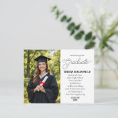 Unser Absolvent mit Foto Abschluss Klassisches Skr Ankündigungspostkarte (Stehend Vorderseite)