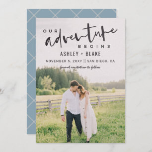 Unser Adventure fängt Skript Save the Date Foto an