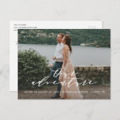 Unser Adventure Save the Date Foto Postcard Ankündigungspostkarte (Vorne/Hinten)